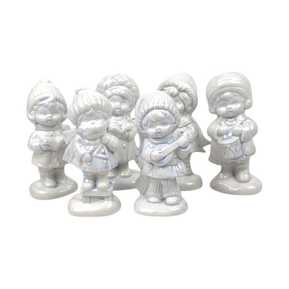 Vintage Ceramic Caroler Figurines - Hand-Painted Christmas Decor, Set of 6 - Picture 2 of 10